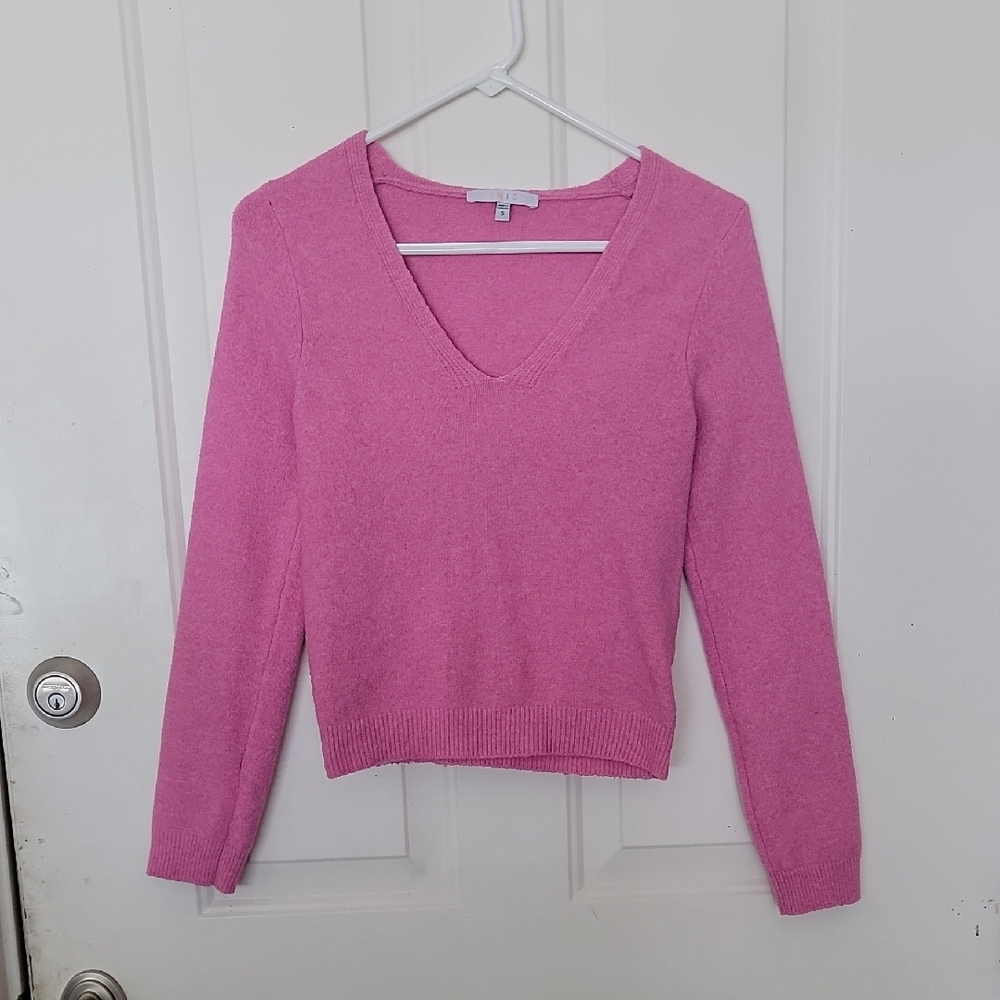 Pink V-Neck Women's Sweater